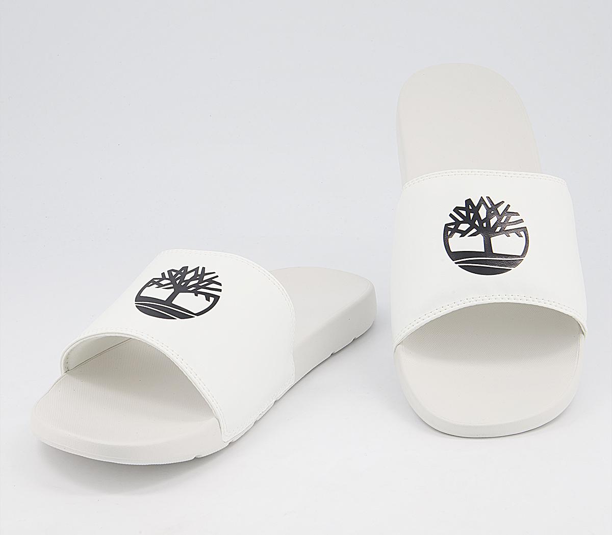 Timberland Playa Sands Sports Slides White With Black Men's Sandals