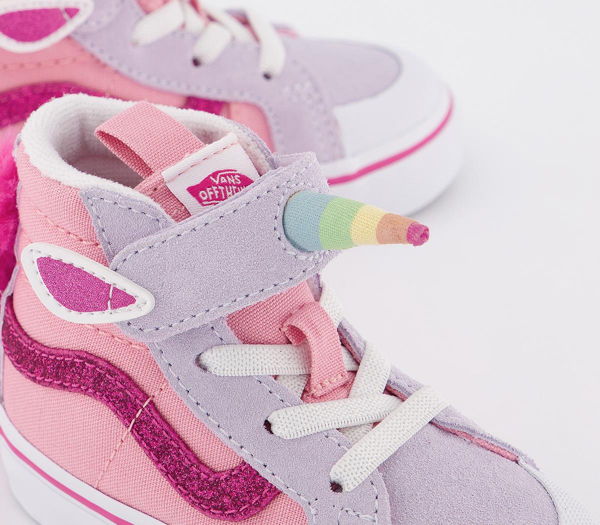 Vans Sk8 Hi Reissue Trainers Vans Sk8 Hi Reissue Trainers Pink Icing Lavender Blue Unicorn