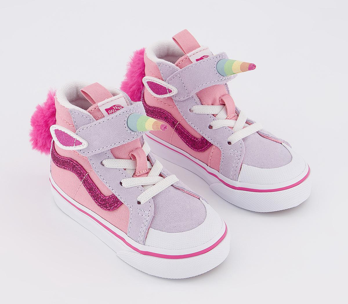Vans Sk8 Hi Reissue Trainers Vans Sk8 Hi Reissue Trainers Pink Icing Lavender Blue Unicorn