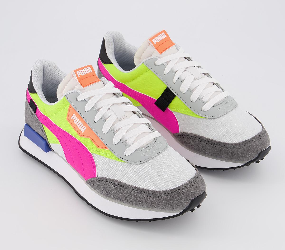 PUMARider Play On TrainersWhite Castlerock Yellow Alert