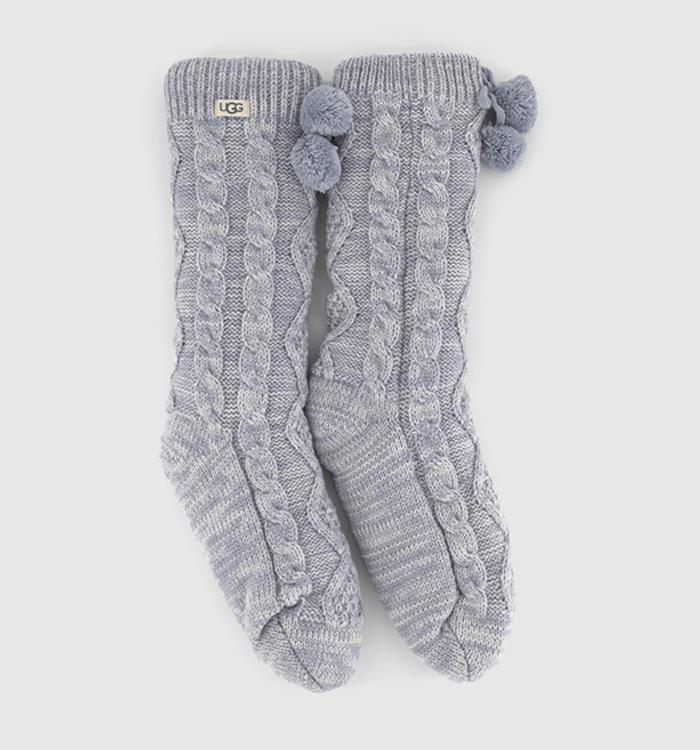 UGG Pom Pom Fleece Lined Socks Cloudy Grey