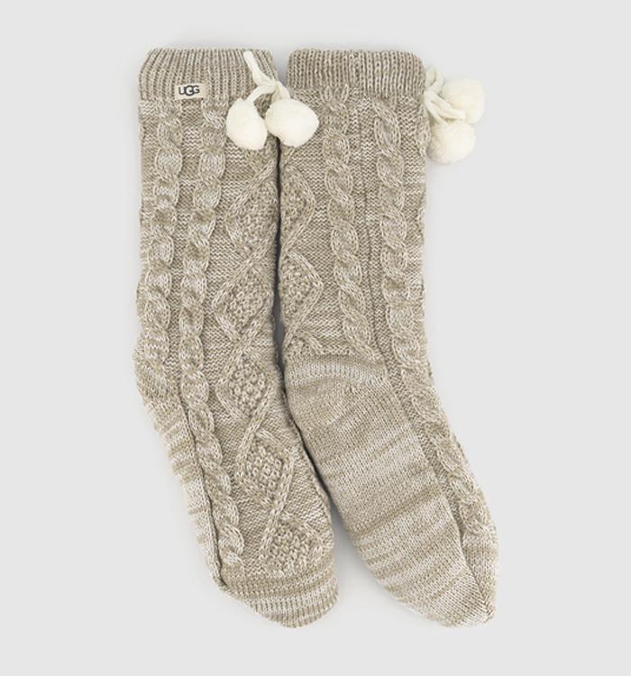 UGG Pom Pom Fleece Lined Socks Cream