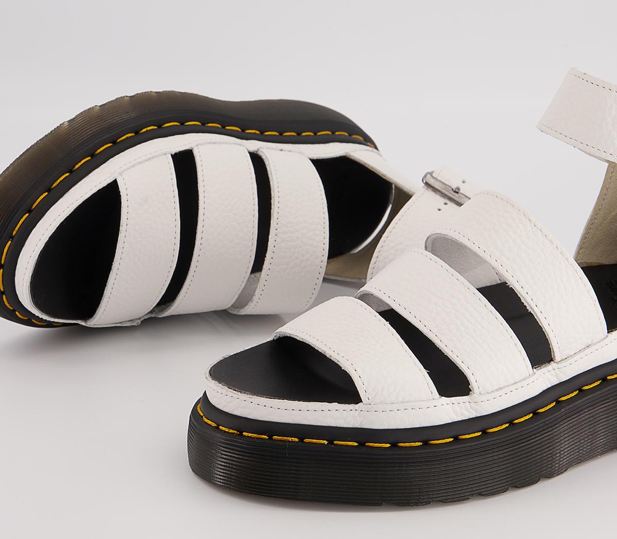 Dr. Martens Clarissa II Quad Sandals Dr. Martens Clarissa II Quad Sandals White Milled Nappa