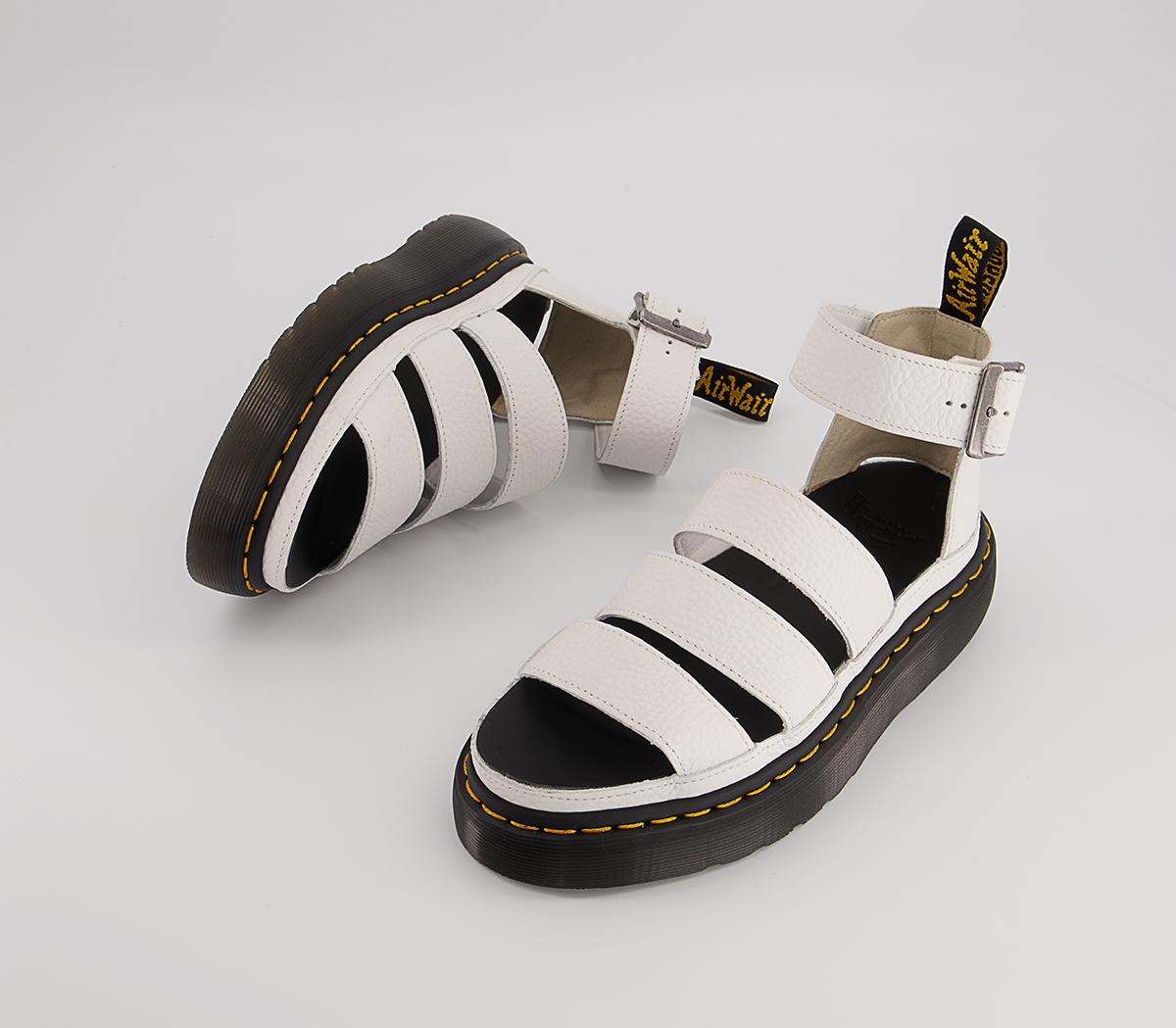 Dr. Martens Clarissa II Quad Sandals Dr. Martens Clarissa II Quad Sandals White Milled Nappa