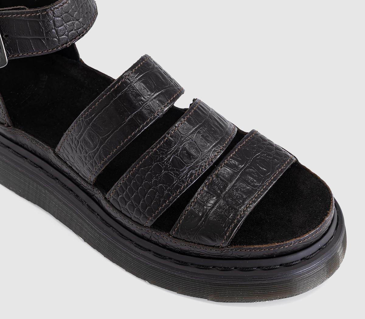 Dr. MartensClarissa 2 Quad SandalsDark Brown Analine Croc