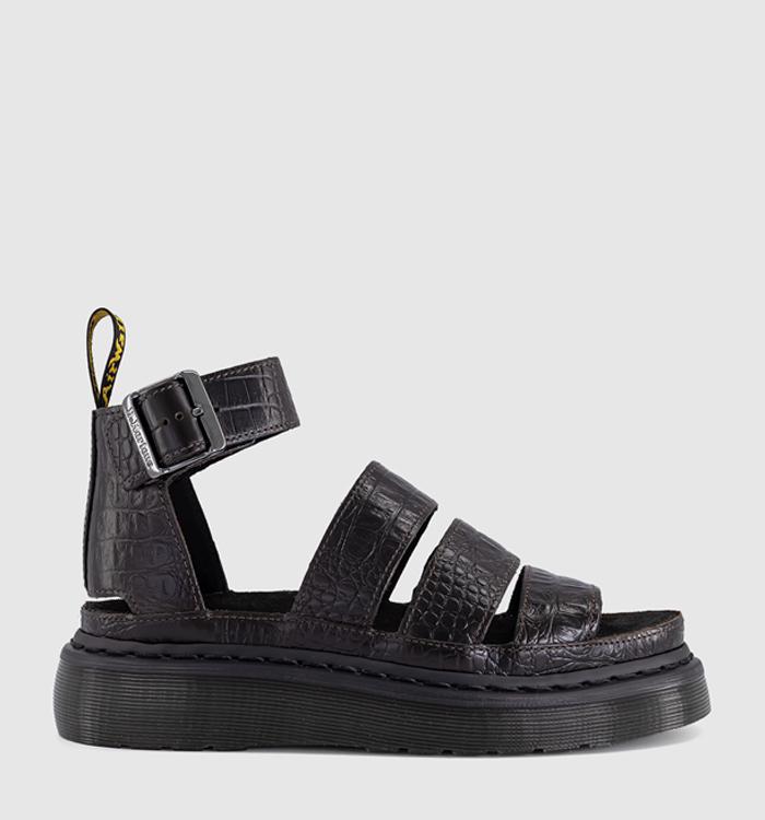 Dr. Martens Clarissa 2 Quad Sandals Dark Brown Analine Croc