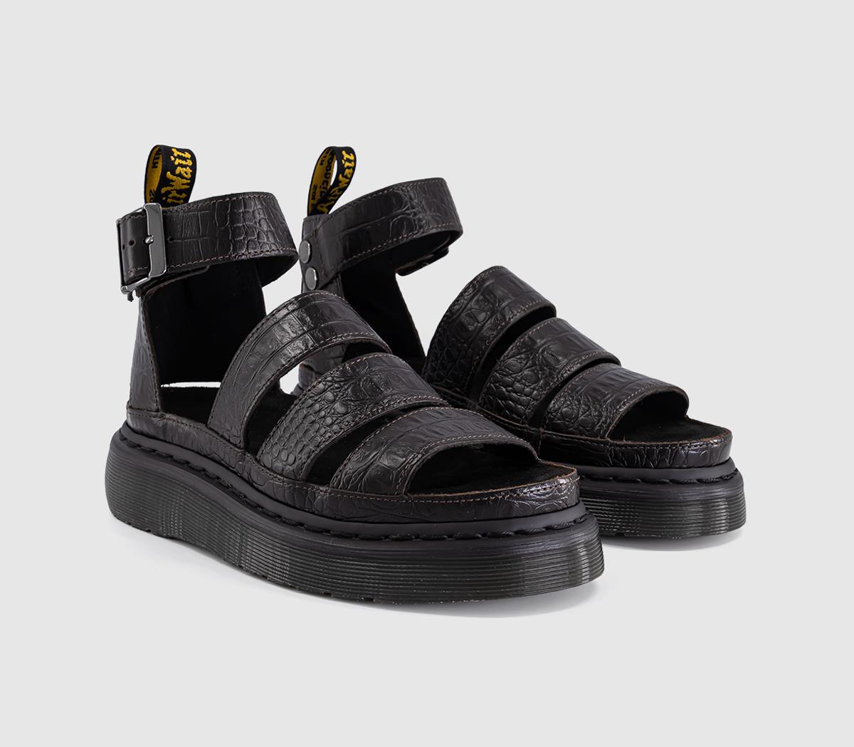 Dr. MartensClarissa 2 Quad SandalsDark Brown Analine Croc