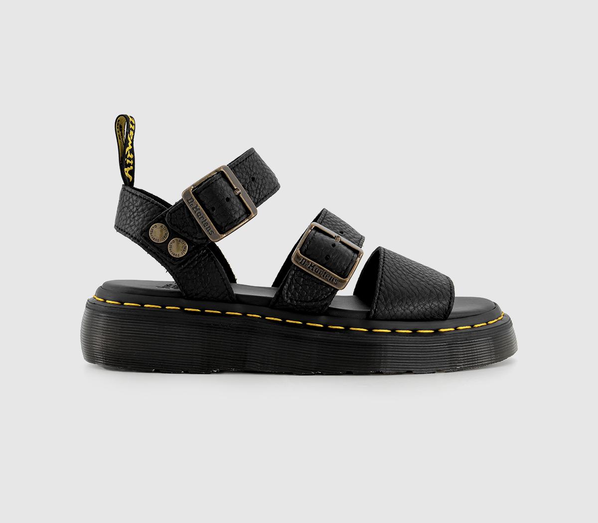 Black chunky sandals dr martens hot sale