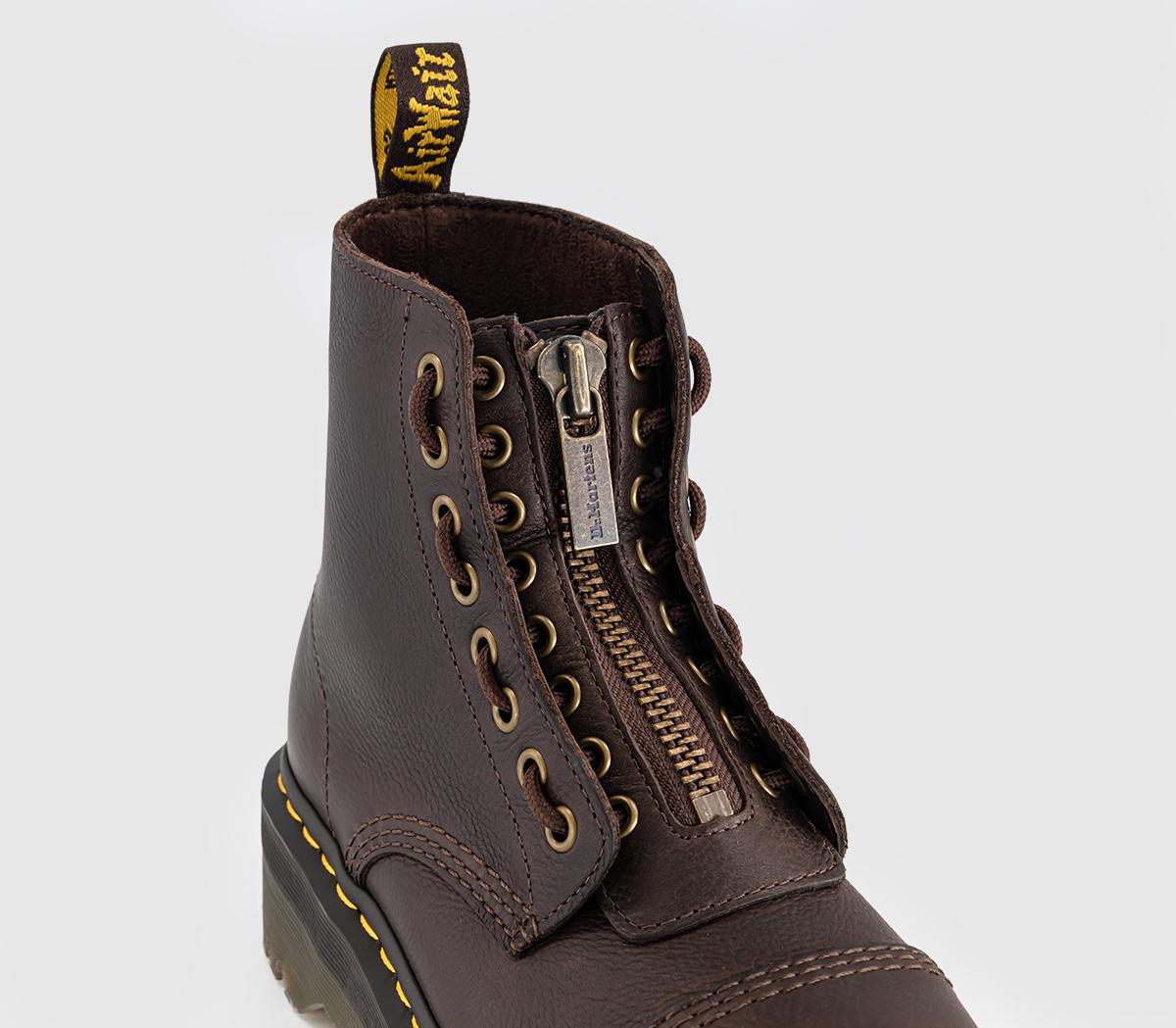 Dr. MartensSinclair Zip Platform BootsDark Brown Ambassador