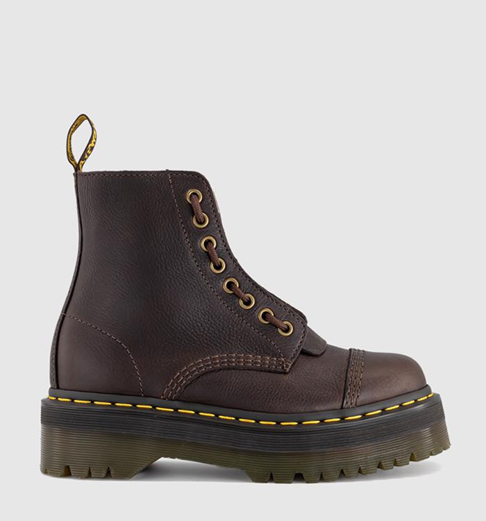 Dr. Martens Sinclair Zip Platform Boots Dark Brown Ambassador