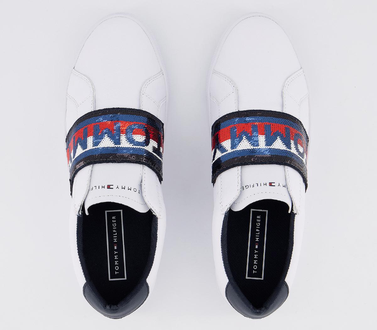 Tommy HilfigerGlitter Elastic Slip On SneakerWhite