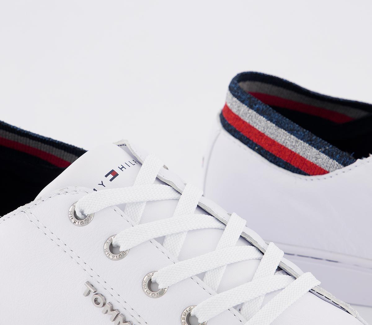 Tommy Hilfiger Glitter Detail City Sneakers White - Women's Trainers