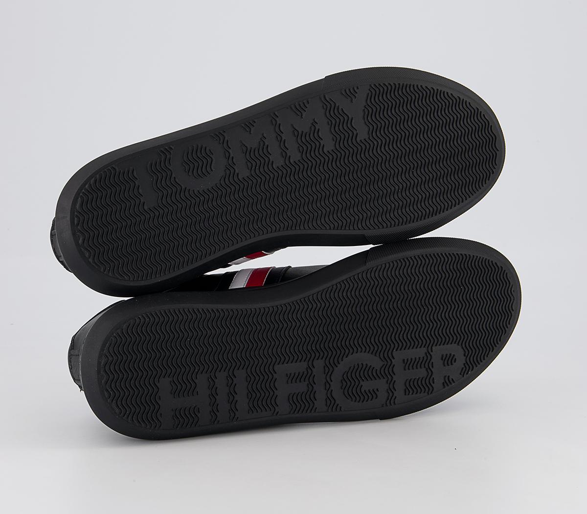 Tommy Hilfiger Essential Leather Cupsole Trainers Tommy Hilfiger Essential Leather Cupsole Trainers Black Mono