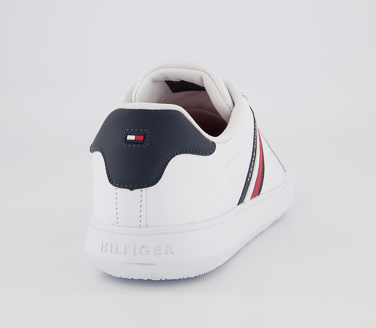 Tommy Hilfiger Essential Leather Cupsole Trainers Tommy Hilfiger Essential Leather Cupsole Trainers White