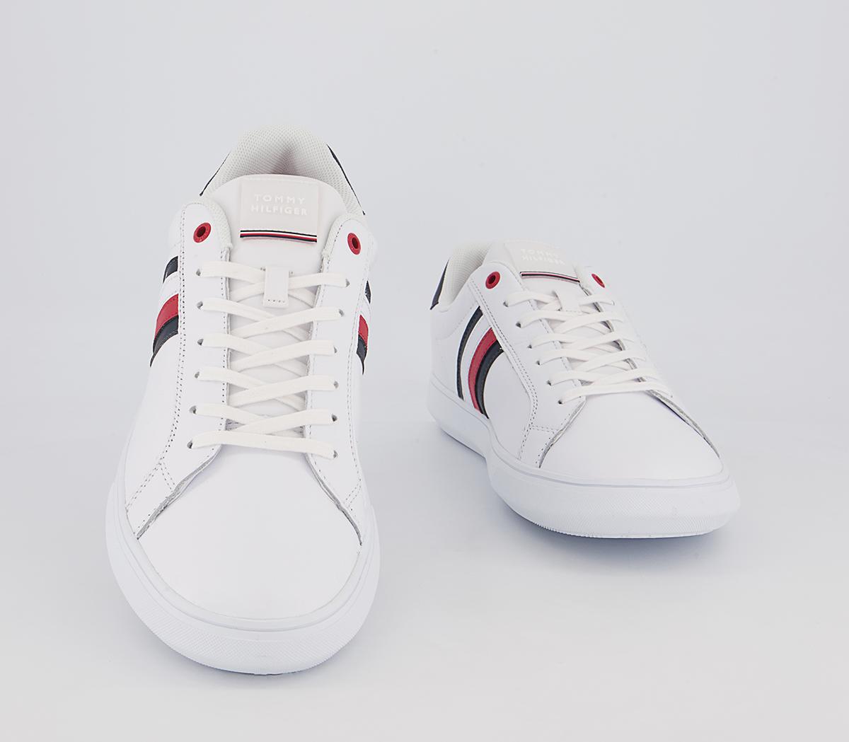 Tommy Hilfiger Essential Leather Cupsole Trainers Tommy Hilfiger Essential Leather Cupsole Trainers White