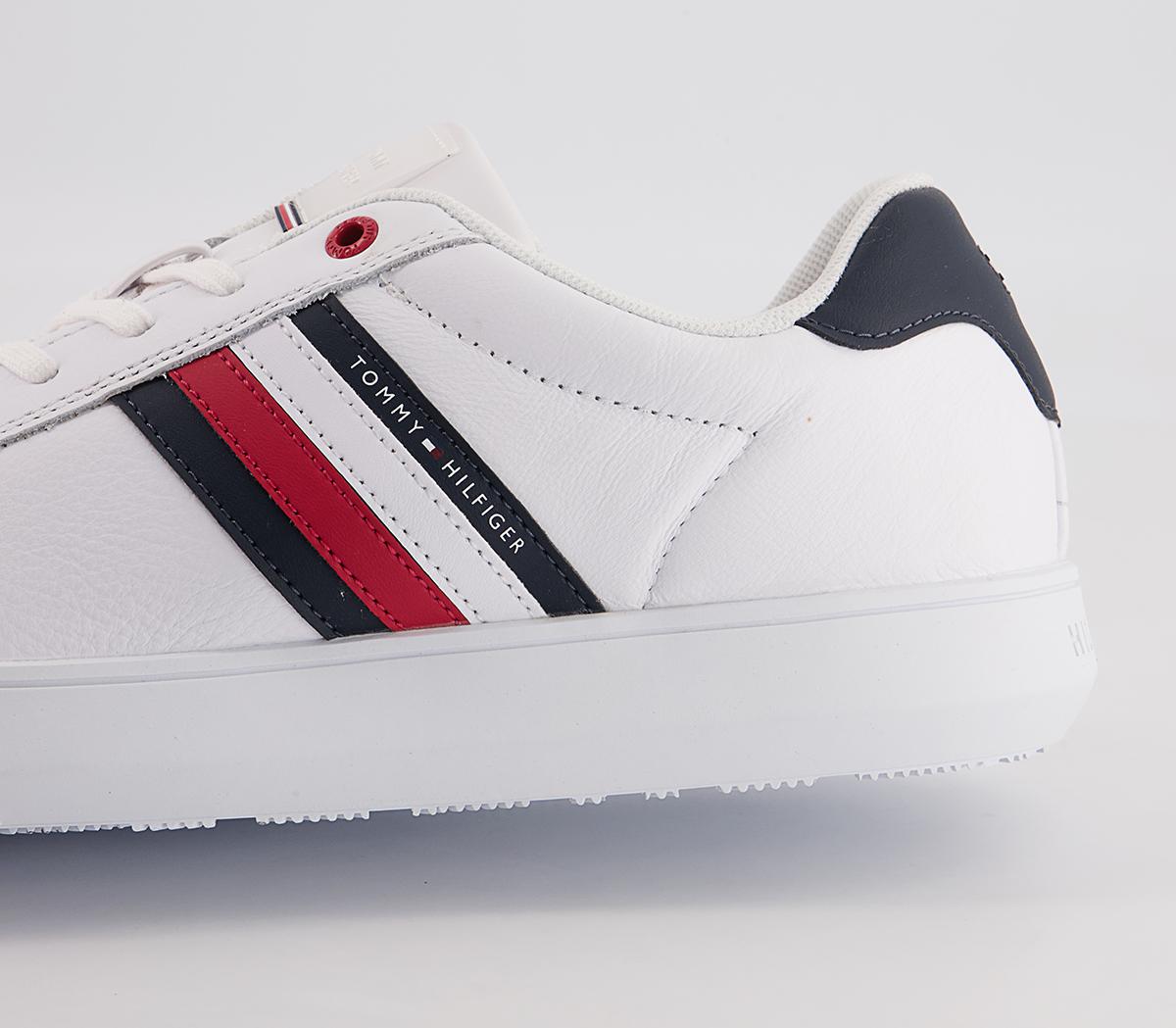 Tommy Hilfiger Essential Leather Cupsole Trainers Tommy Hilfiger Essential Leather Cupsole Trainers White