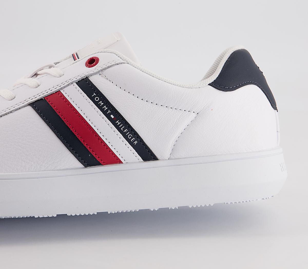 Tommy Hilfiger Essential Leather Cupsole Trainers White - Men’s Casual ...