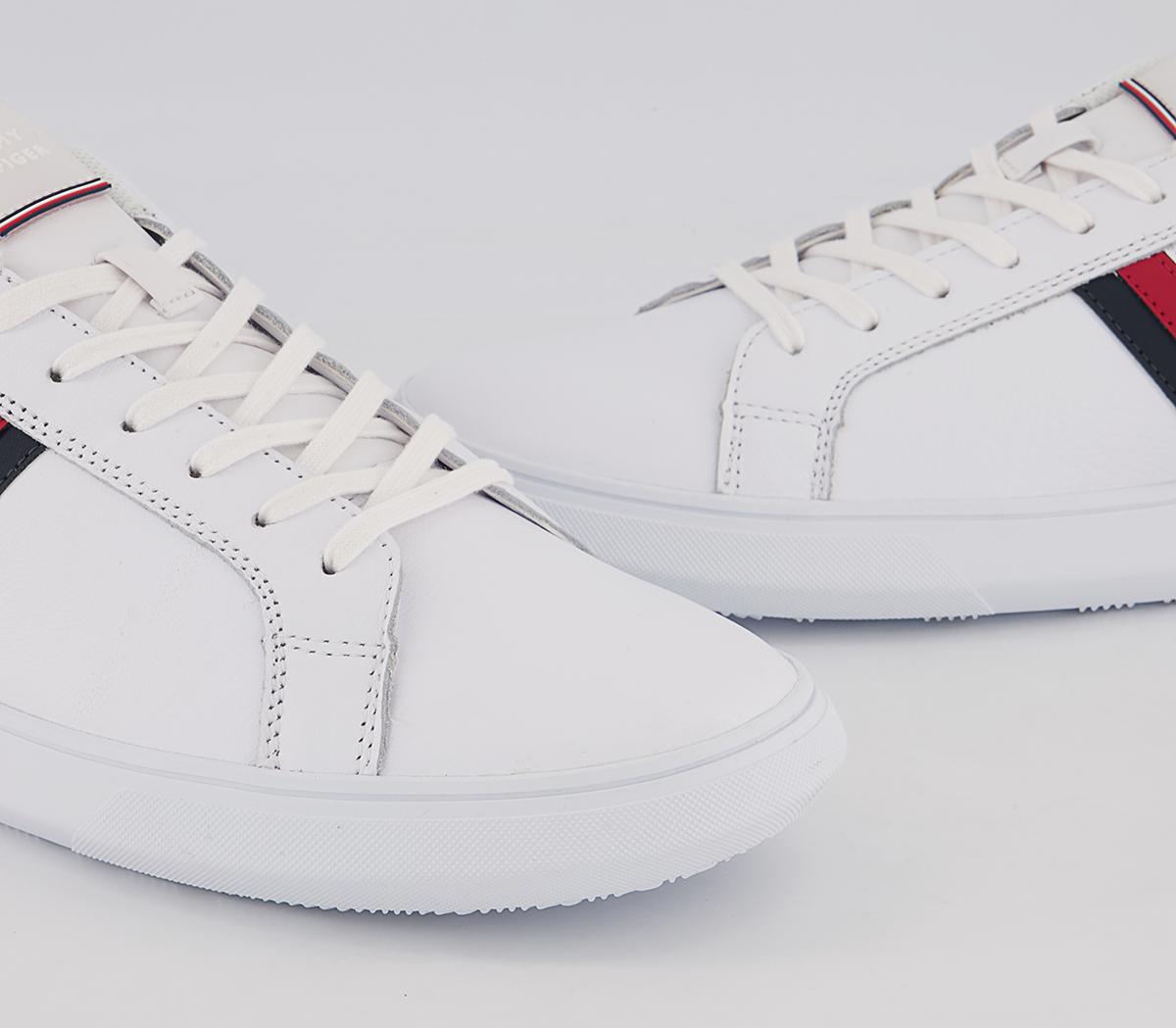 Tommy Hilfiger Essential Leather Cupsole Trainers Tommy Hilfiger Essential Leather Cupsole Trainers White