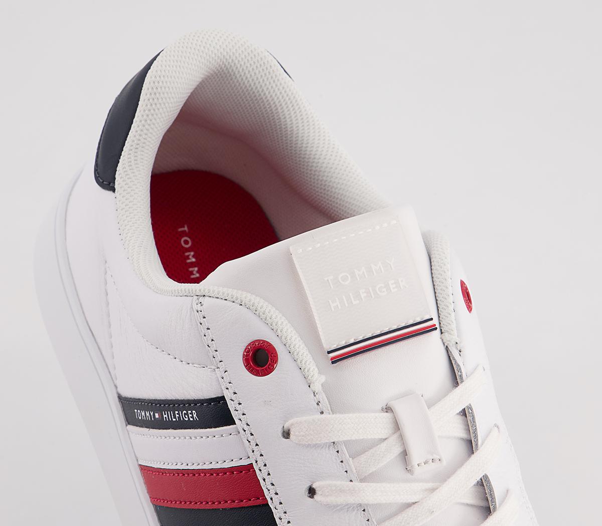 Tommy Hilfiger Essential Leather Cupsole Trainers Tommy Hilfiger Essential Leather Cupsole Trainers White