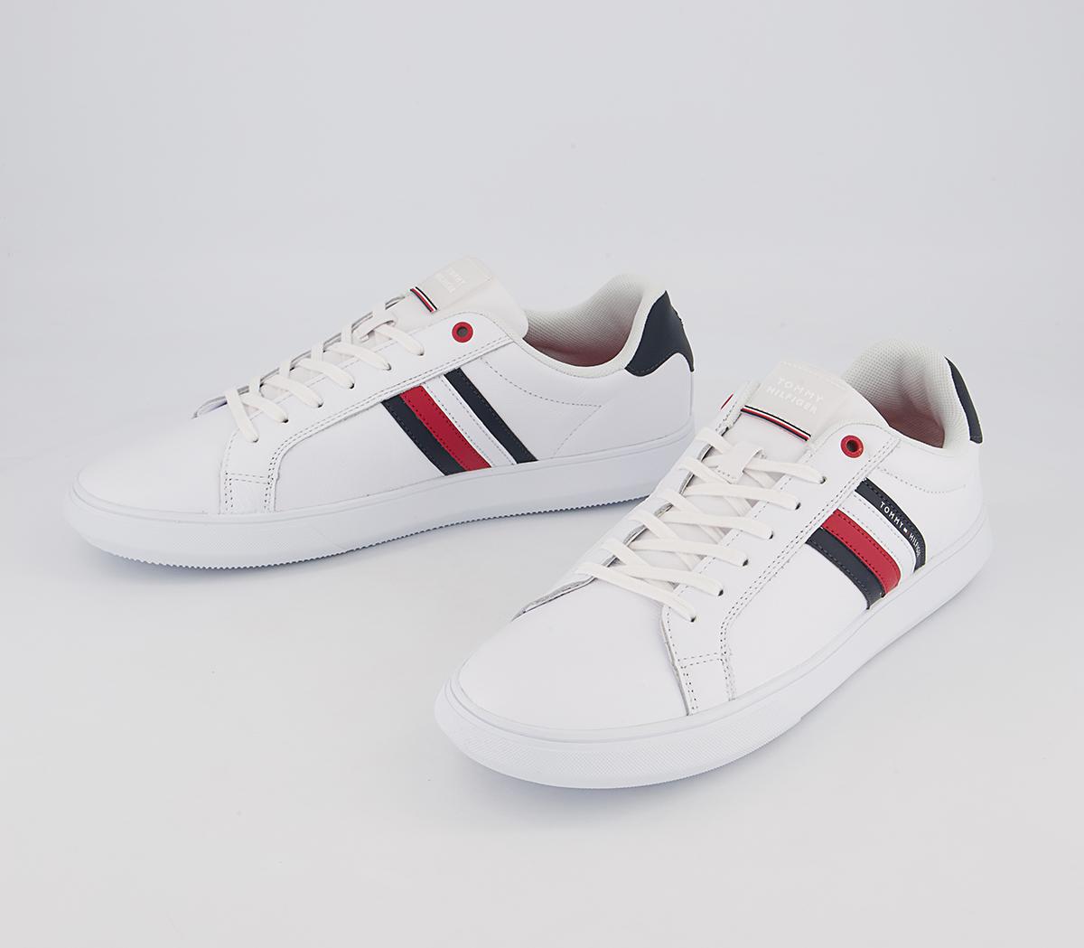 Tommy Hilfiger Essential Leather Cupsole Trainers Tommy Hilfiger Essential Leather Cupsole Trainers White