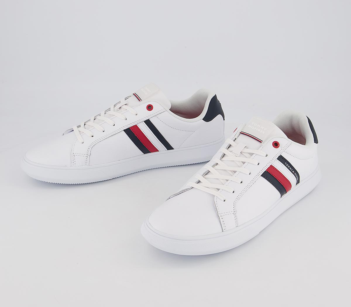 Tommy Hilfiger Essential Leather Cupsole Trainers White - Men’s Casual ...