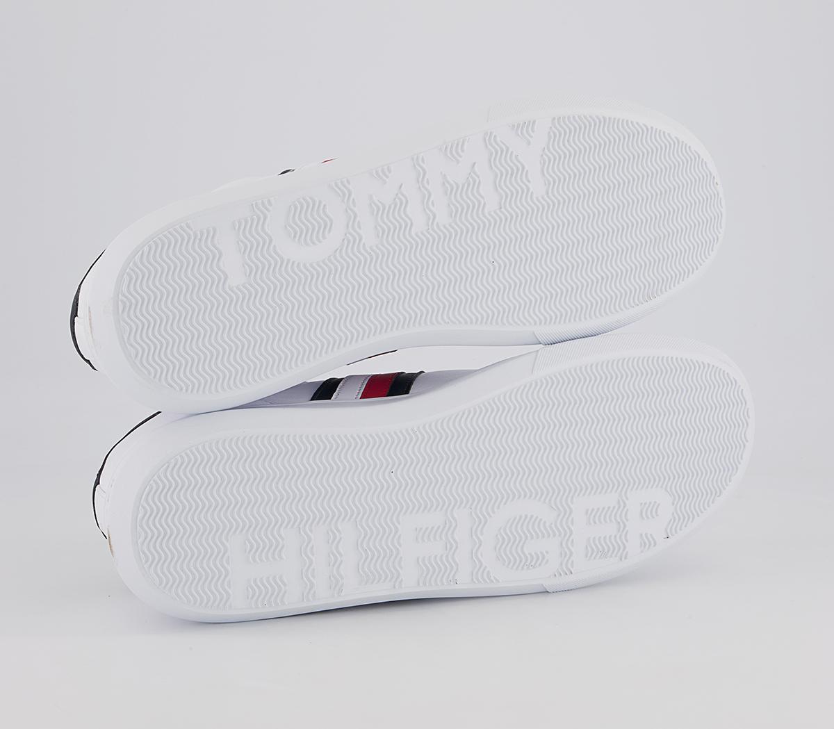 Tommy Hilfiger Essential Leather Cupsole Trainers Tommy Hilfiger Essential Leather Cupsole Trainers White