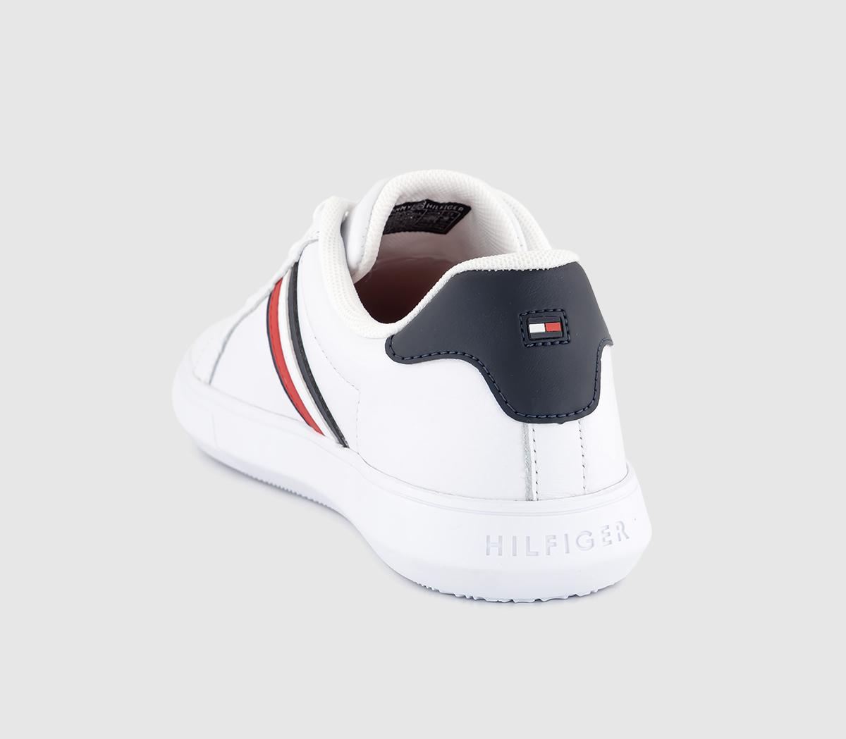 Tommy Hilfiger Essential Leather Cupsole Trainers Tommy Hilfiger Essential Leather Cupsole Trainers White