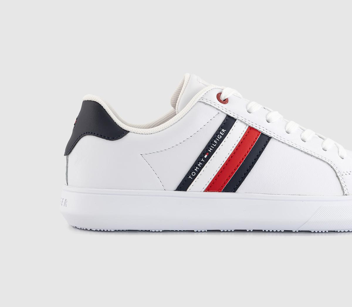 Tommy Hilfiger Essential Leather Cupsole Trainers Tommy Hilfiger Essential Leather Cupsole Trainers White