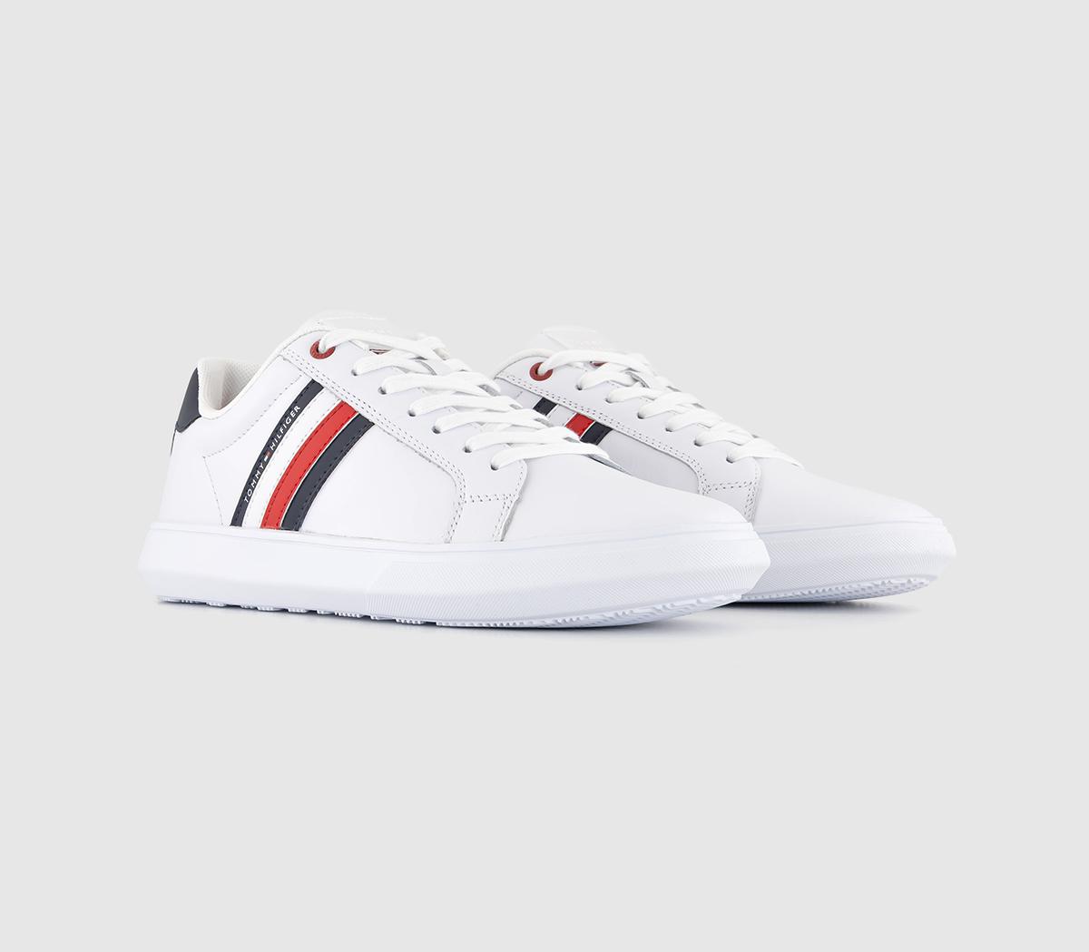 Tommy Hilfiger Essential Leather Cupsole Trainers Tommy Hilfiger Essential Leather Cupsole Trainers White