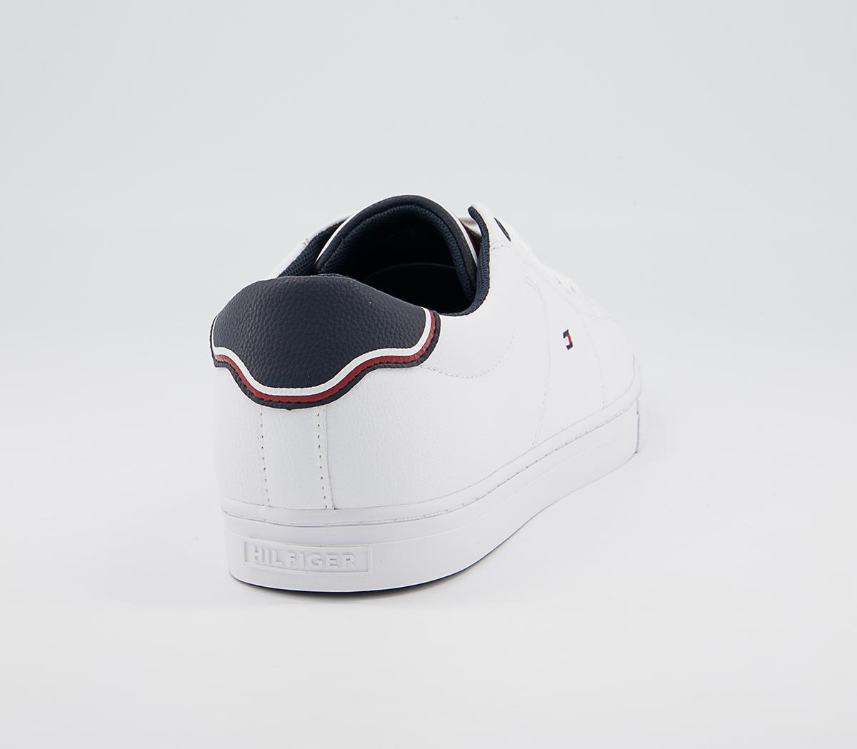 Tommy Hilfiger Essential Leather Sneakers Tommy Hilfiger Essential Leather Sneakers White Navy Flag