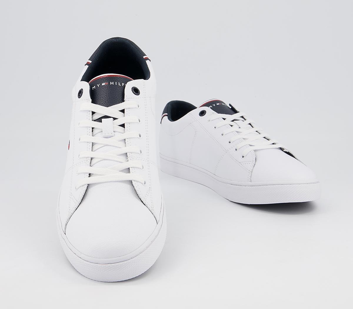 Tommy Hilfiger Essential Leather Sneakers Tommy Hilfiger Essential Leather Sneakers White Navy Flag