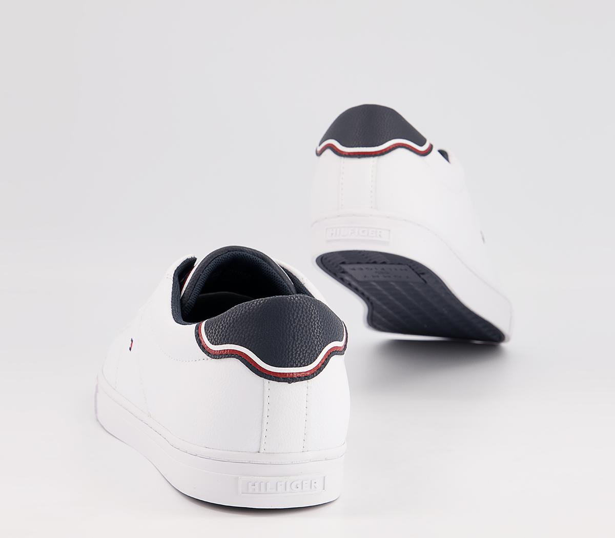 Tommy Hilfiger Essential Leather Sneakers Tommy Hilfiger Essential Leather Sneakers White Navy Flag