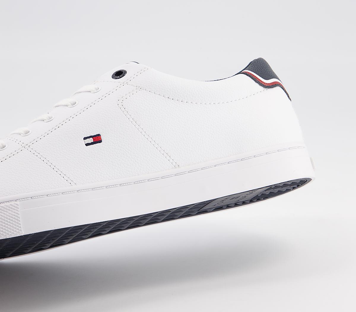 Tommy Hilfiger Essential Leather Sneakers Tommy Hilfiger Essential Leather Sneakers White Navy Flag