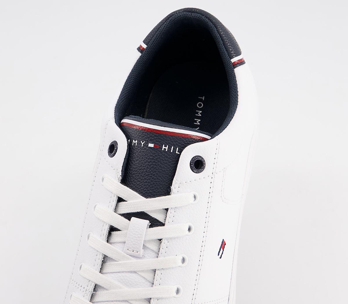 Tommy Hilfiger Essential Leather Sneakers Tommy Hilfiger Essential Leather Sneakers White Navy Flag