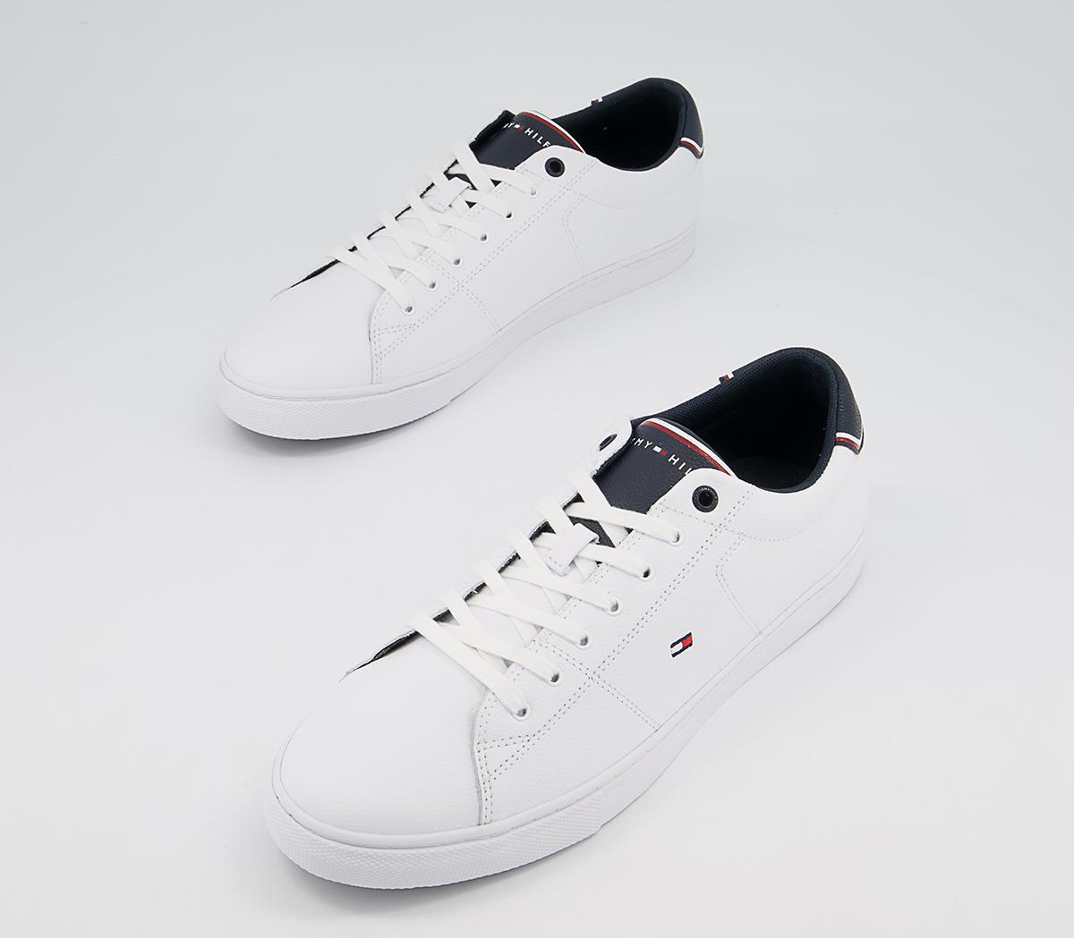 Tommy Hilfiger Essential Leather Sneakers Tommy Hilfiger Essential Leather Sneakers White Navy Flag