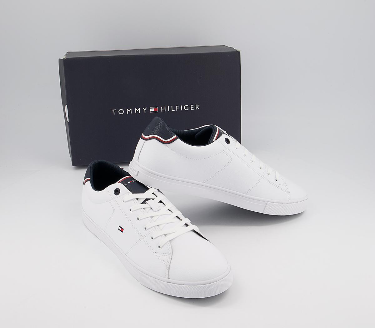 Tommy Hilfiger Essential Leather Sneakers Tommy Hilfiger Essential Leather Sneakers White Navy Flag