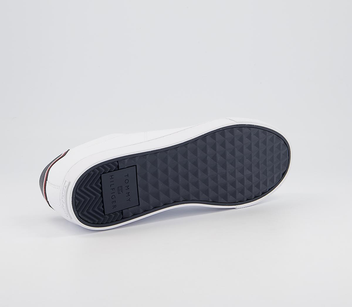 Tommy Hilfiger Essential Leather Sneakers Tommy Hilfiger Essential Leather Sneakers White Navy Flag
