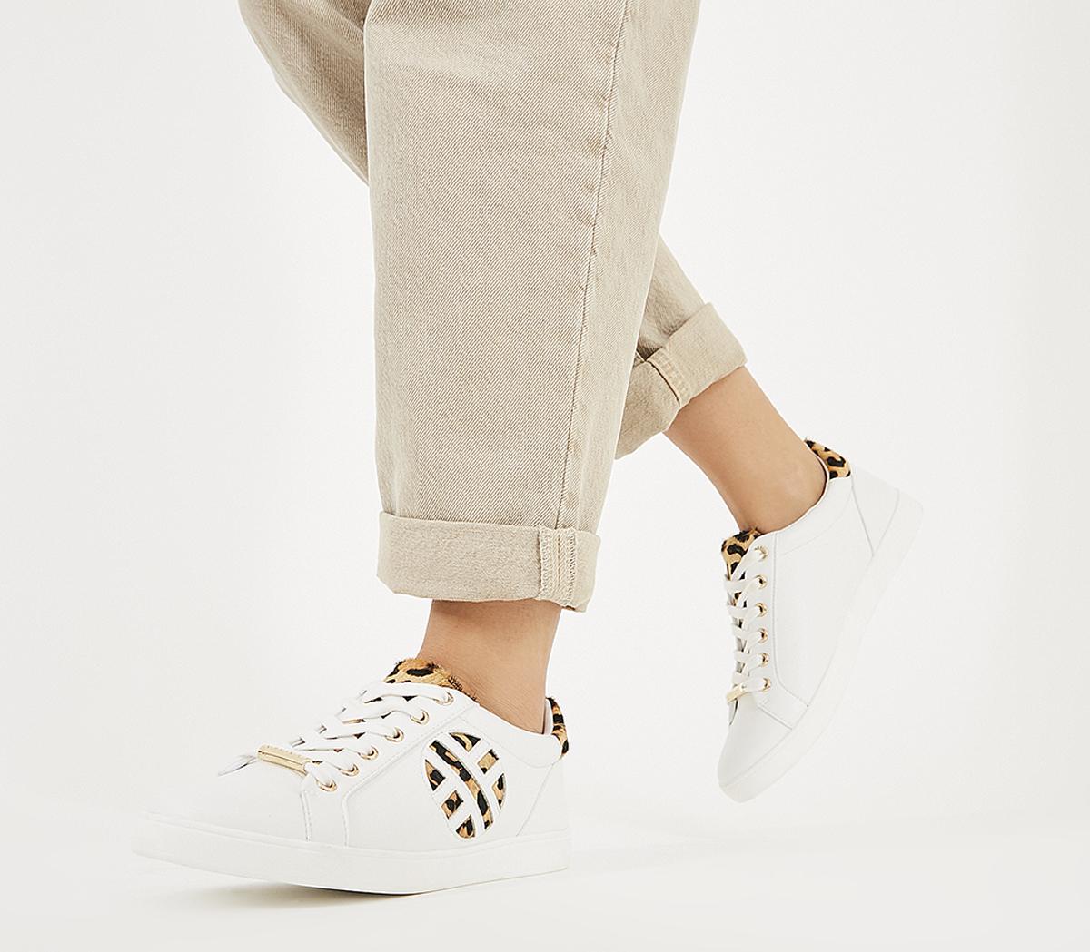 Leopard print and hot sale white trainers