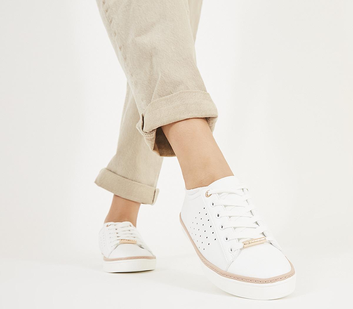 OFFICEFrappuccino Lace Up TrainersWhite Blush Mix