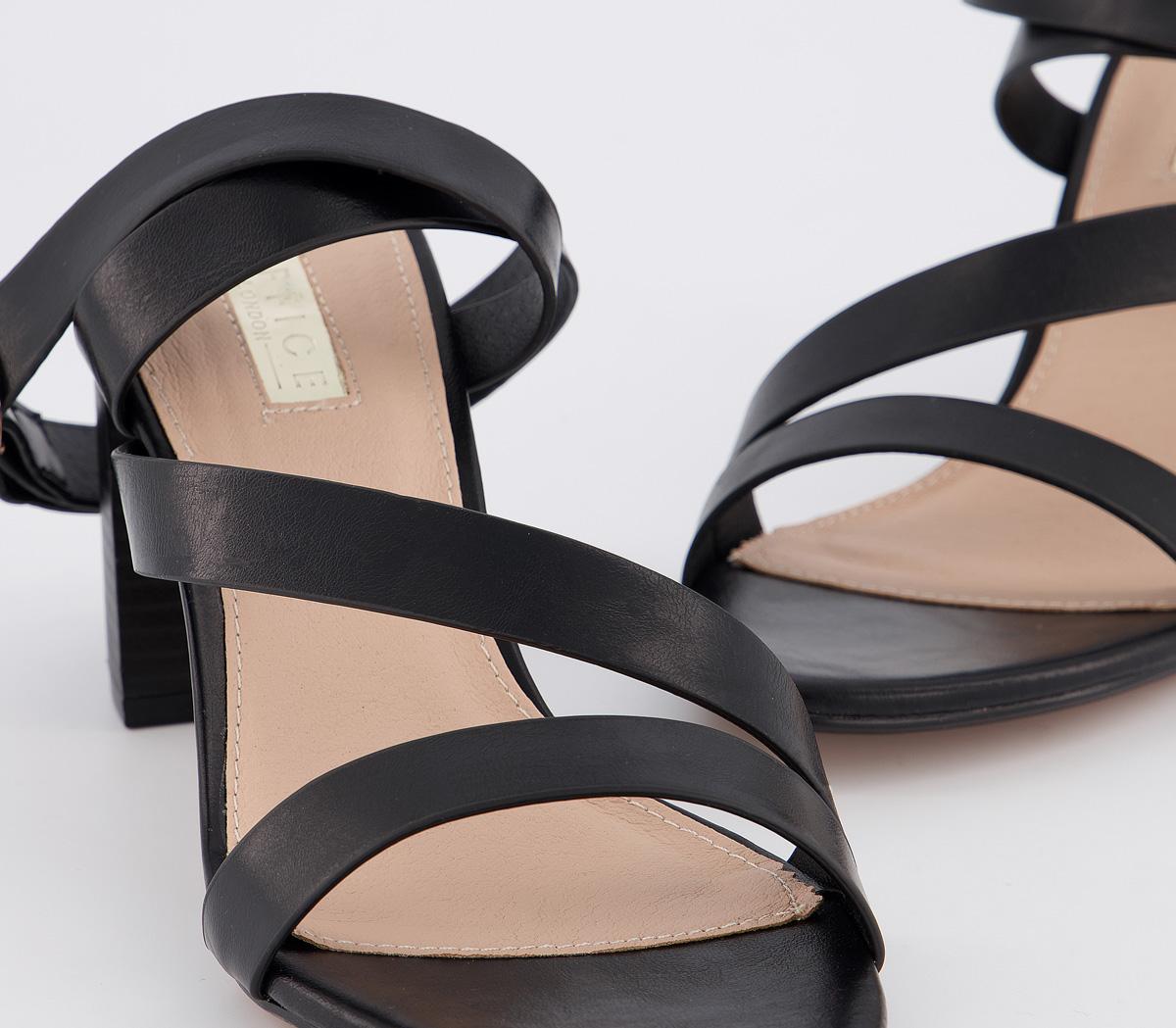OFFICEMaroon Strappy Block HeelsBlack