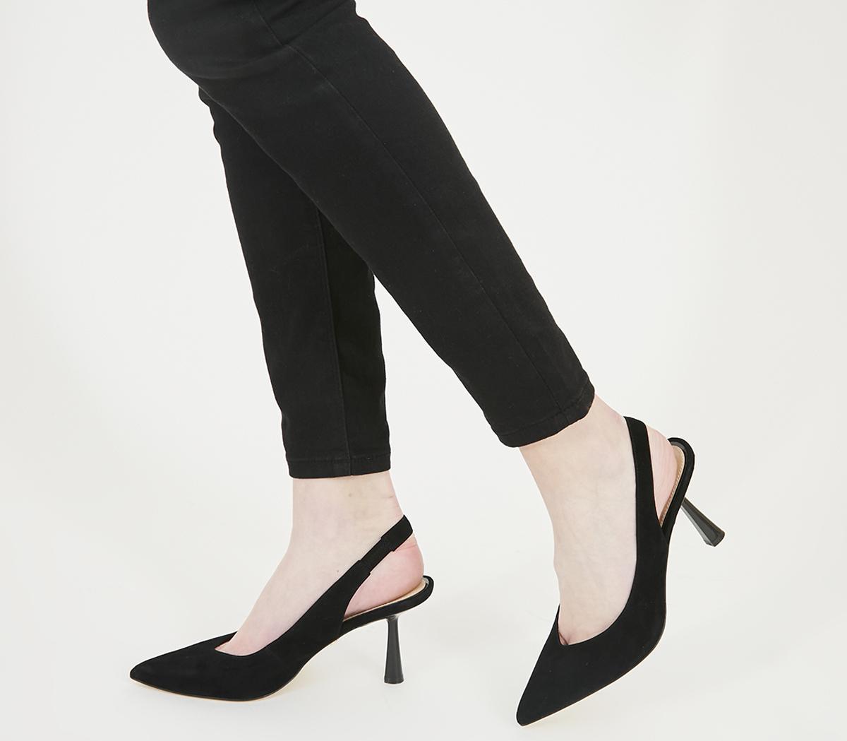 Black slingback outlet court shoes