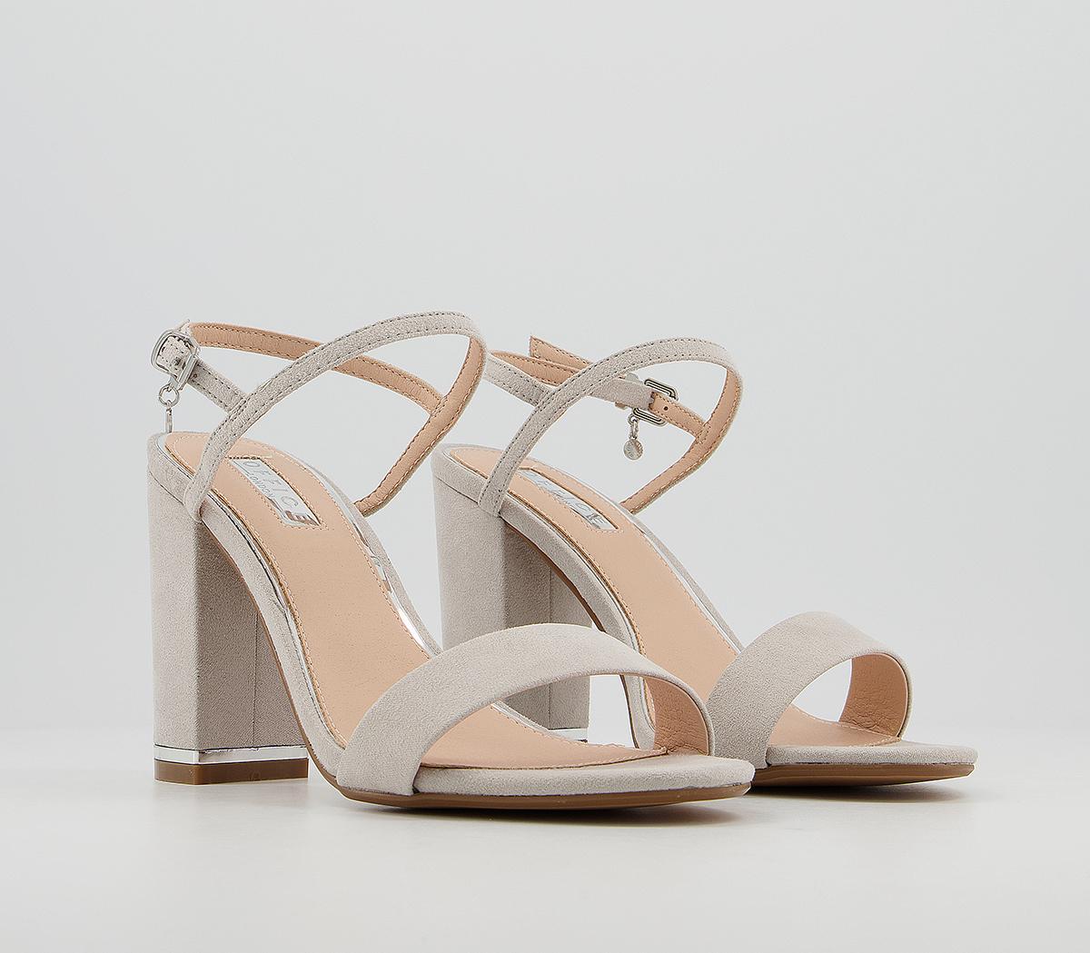 Office Hollie Block Heel Sandals Office Hollie Block Heel Sandals Grey With Silver Hardware