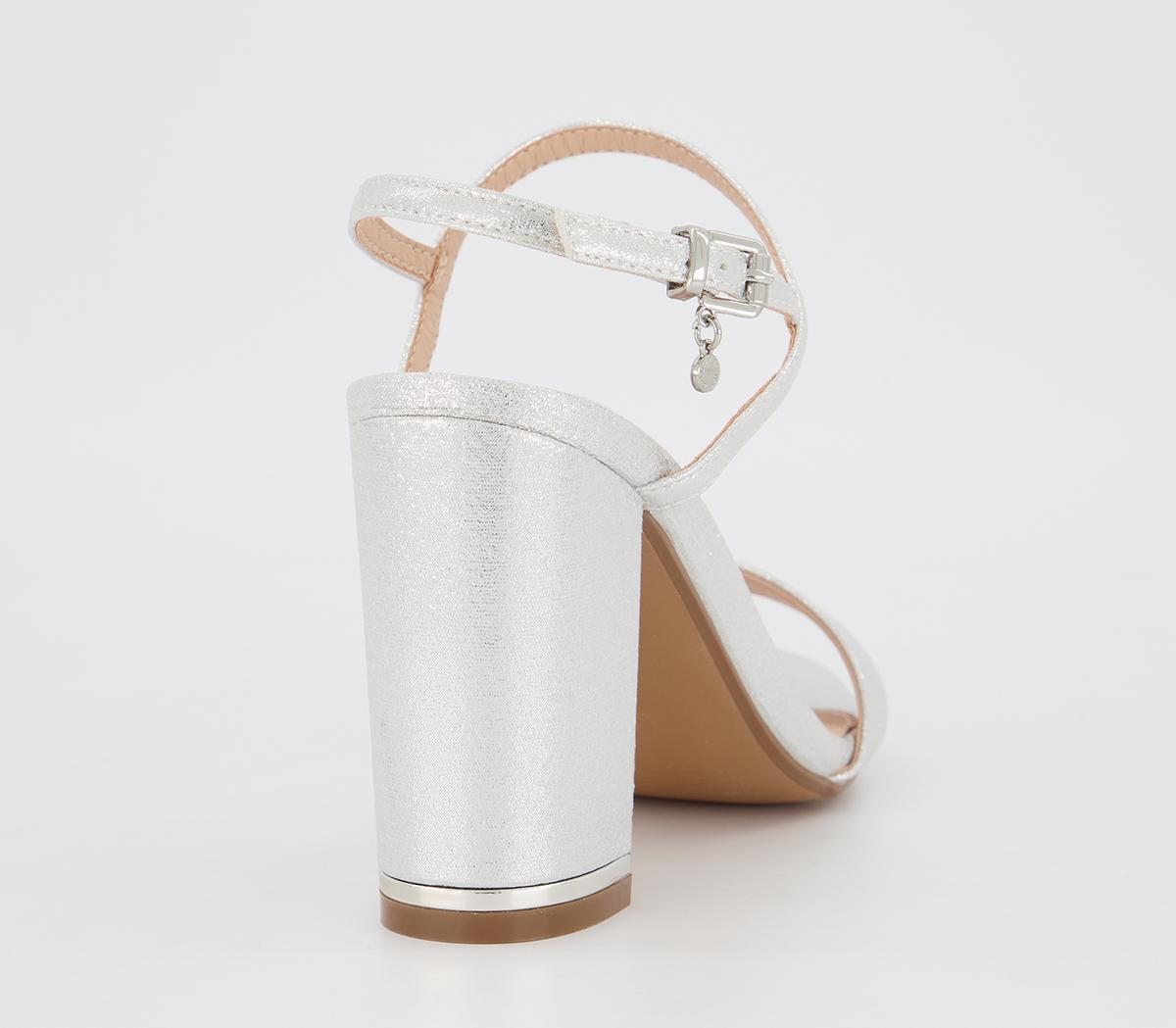 OFFICE Hollie Block Heel Sandals Silver - High Heels