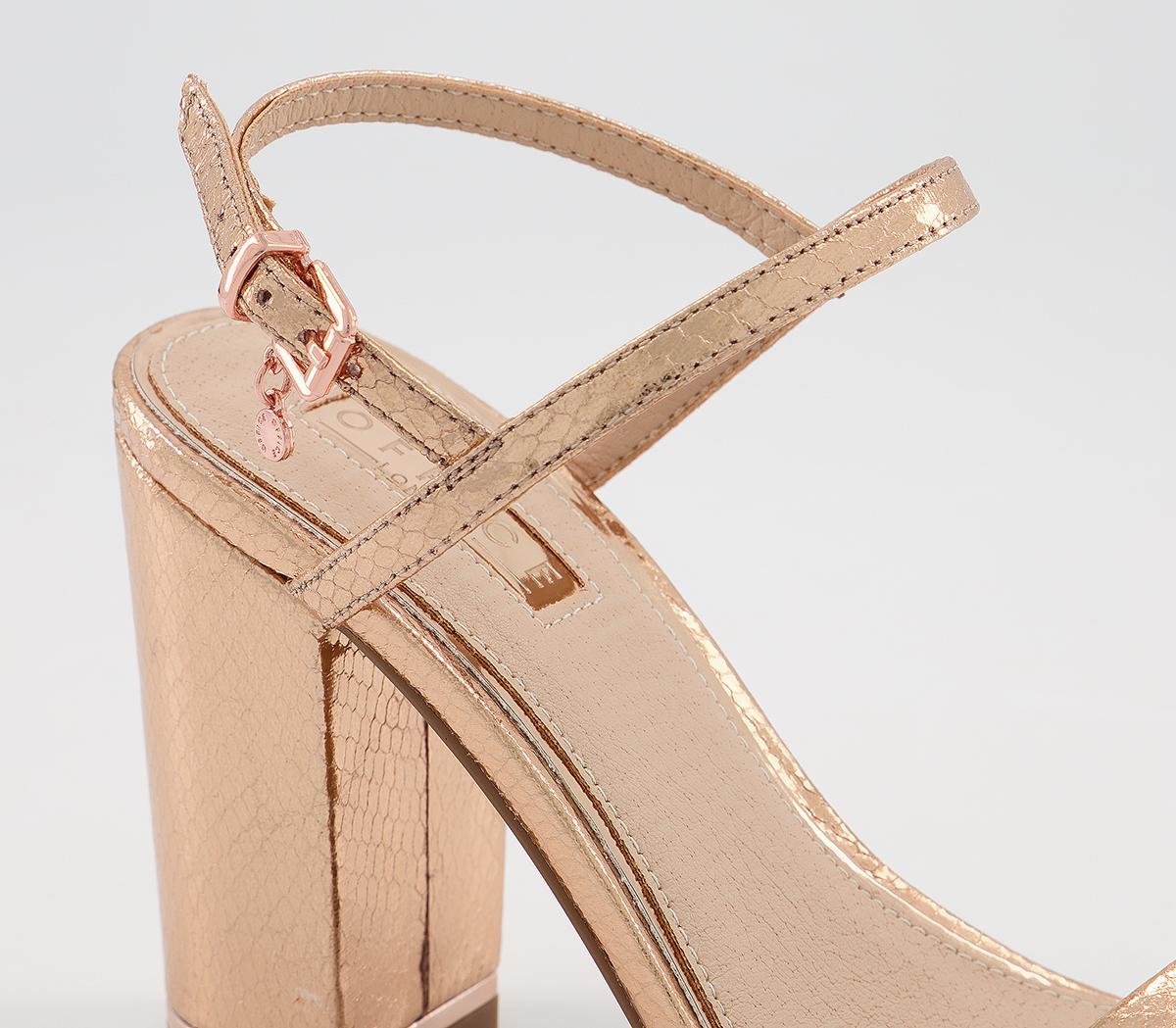 rose gold block heels asos