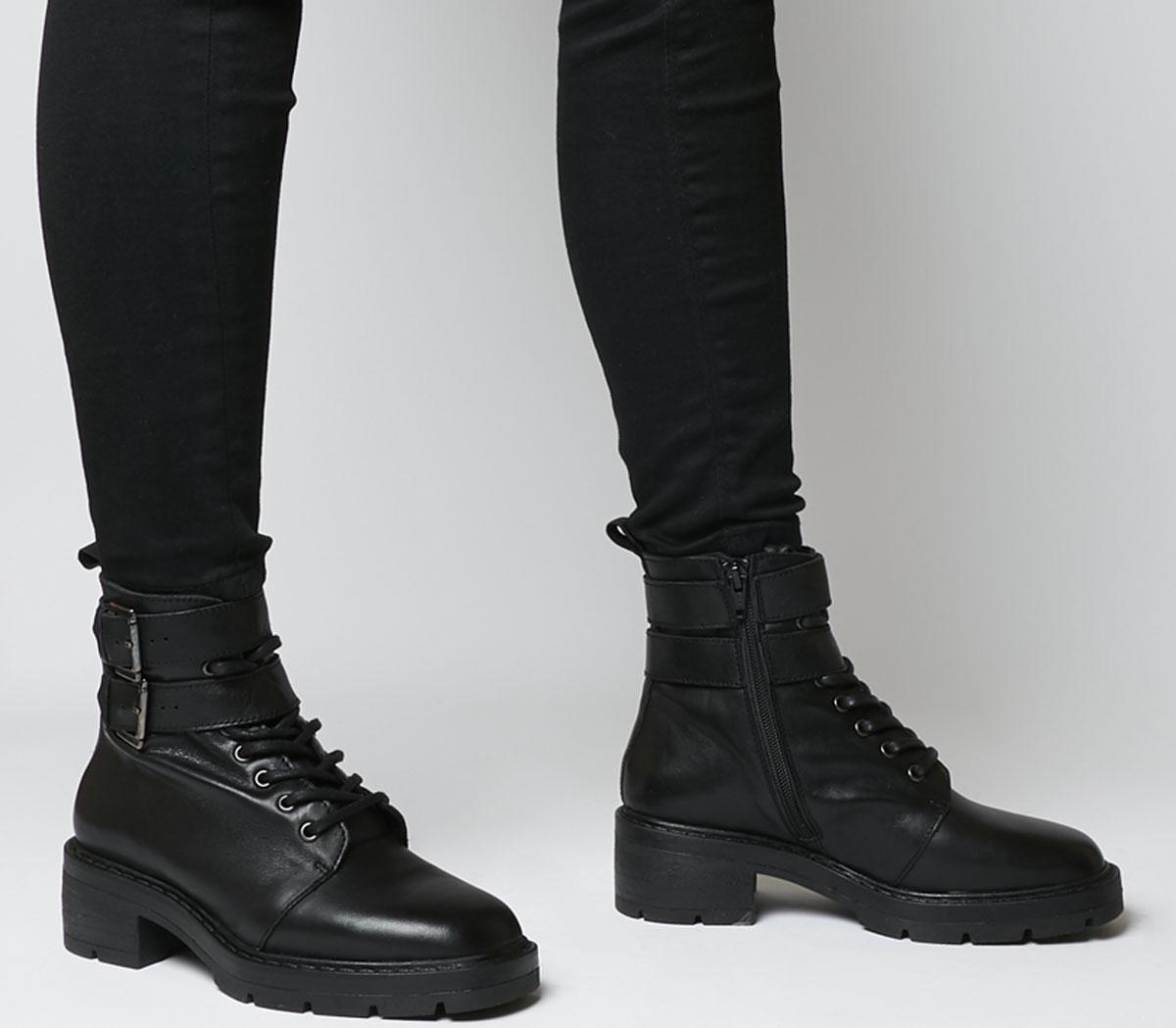 OFFICEAuthority Lace Up BootsBlack Leather