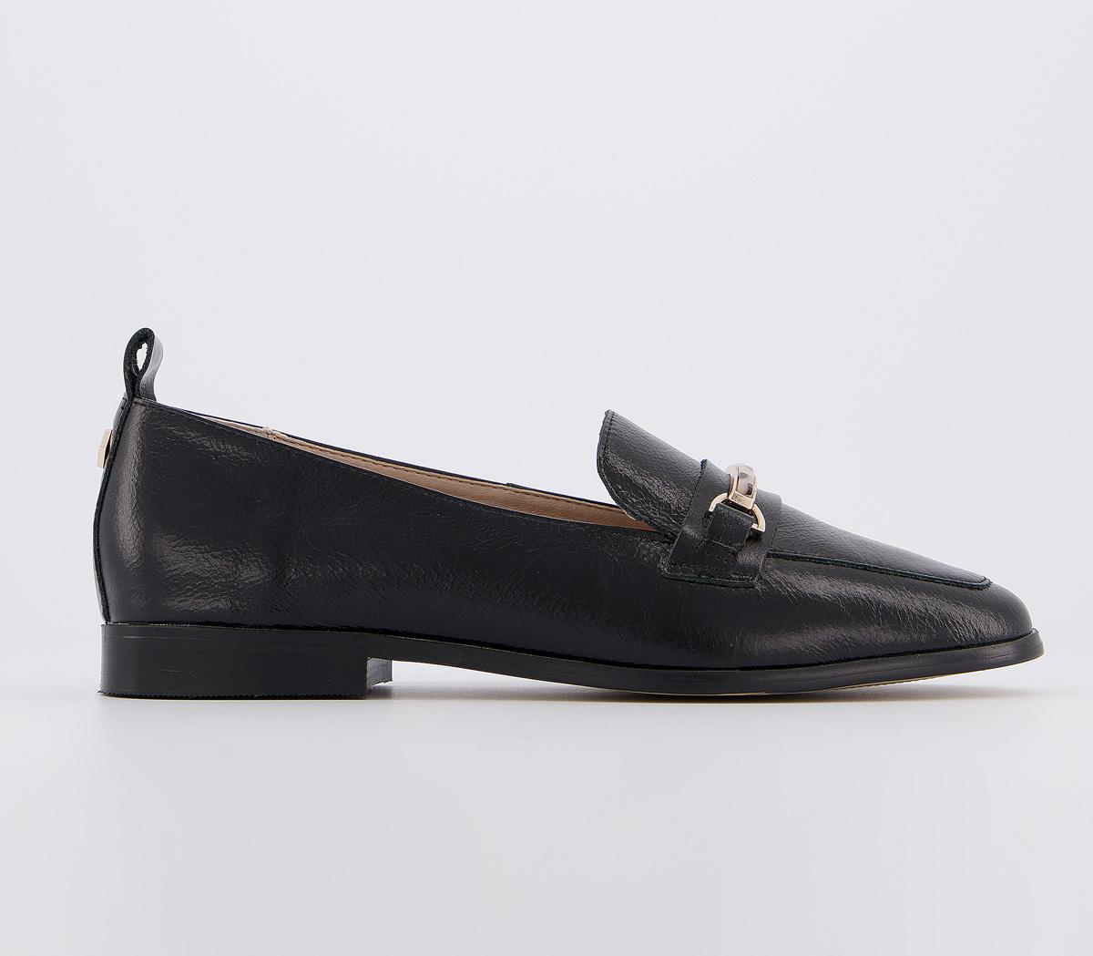 OFFICE Few Feature Trim Loafers Black Leather - Women’s Loafers