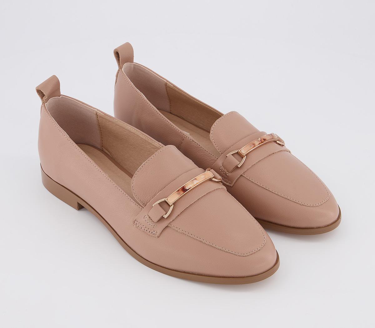 OFFICE Few Feature Trim Loafers Beige Leather Women’s Loafers