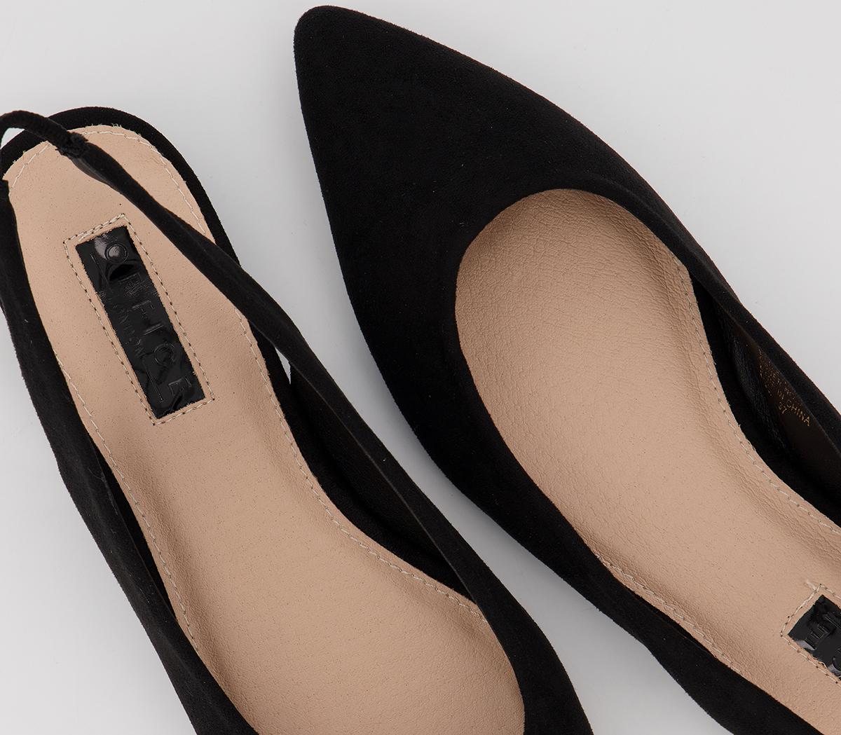 OFFICE Flavour Pointed Slingback Flats Black Flat Shoes for Women
