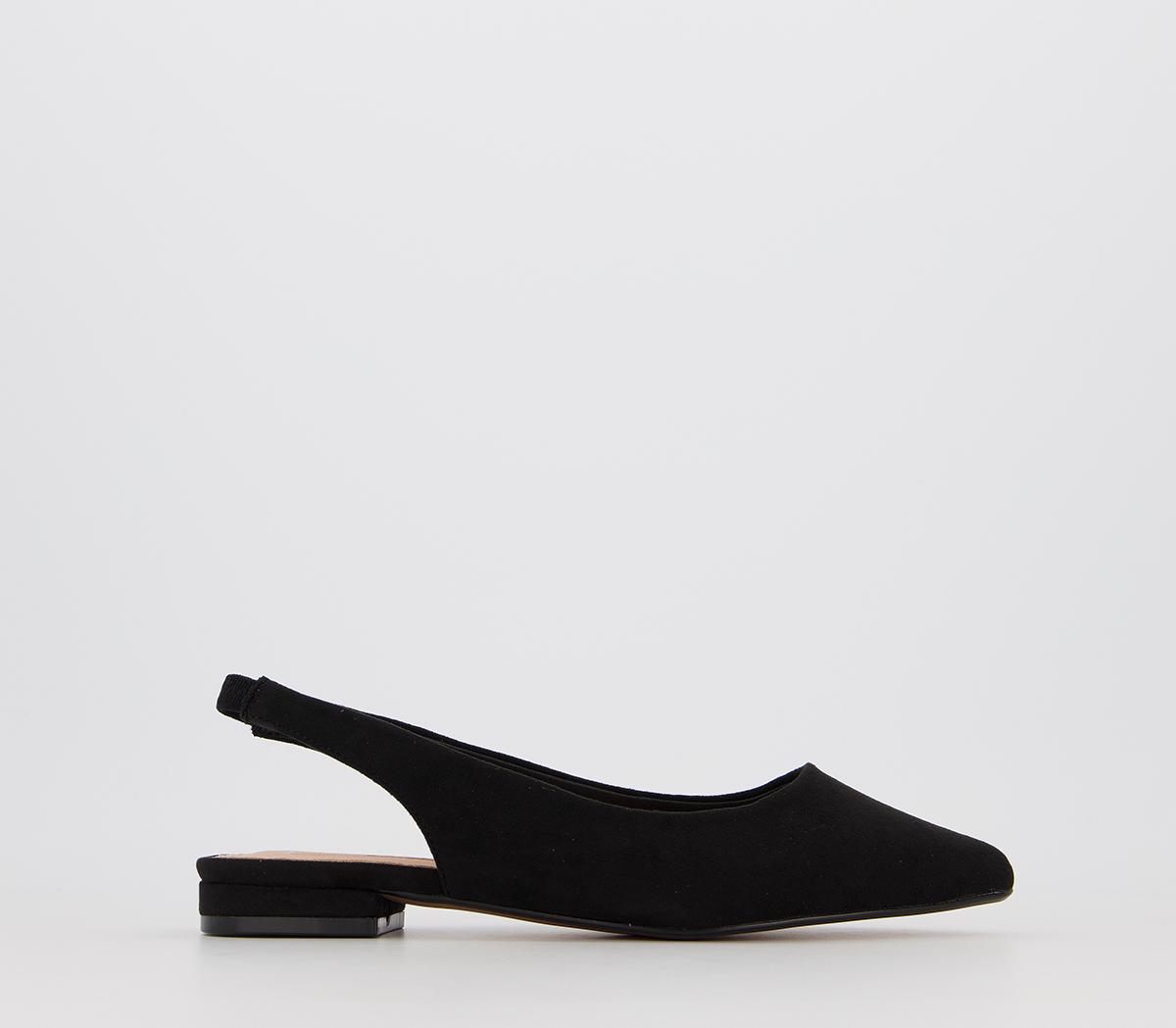 OFFICE Flavour Pointed Slingback Flats Black - Flat Shoes for Women