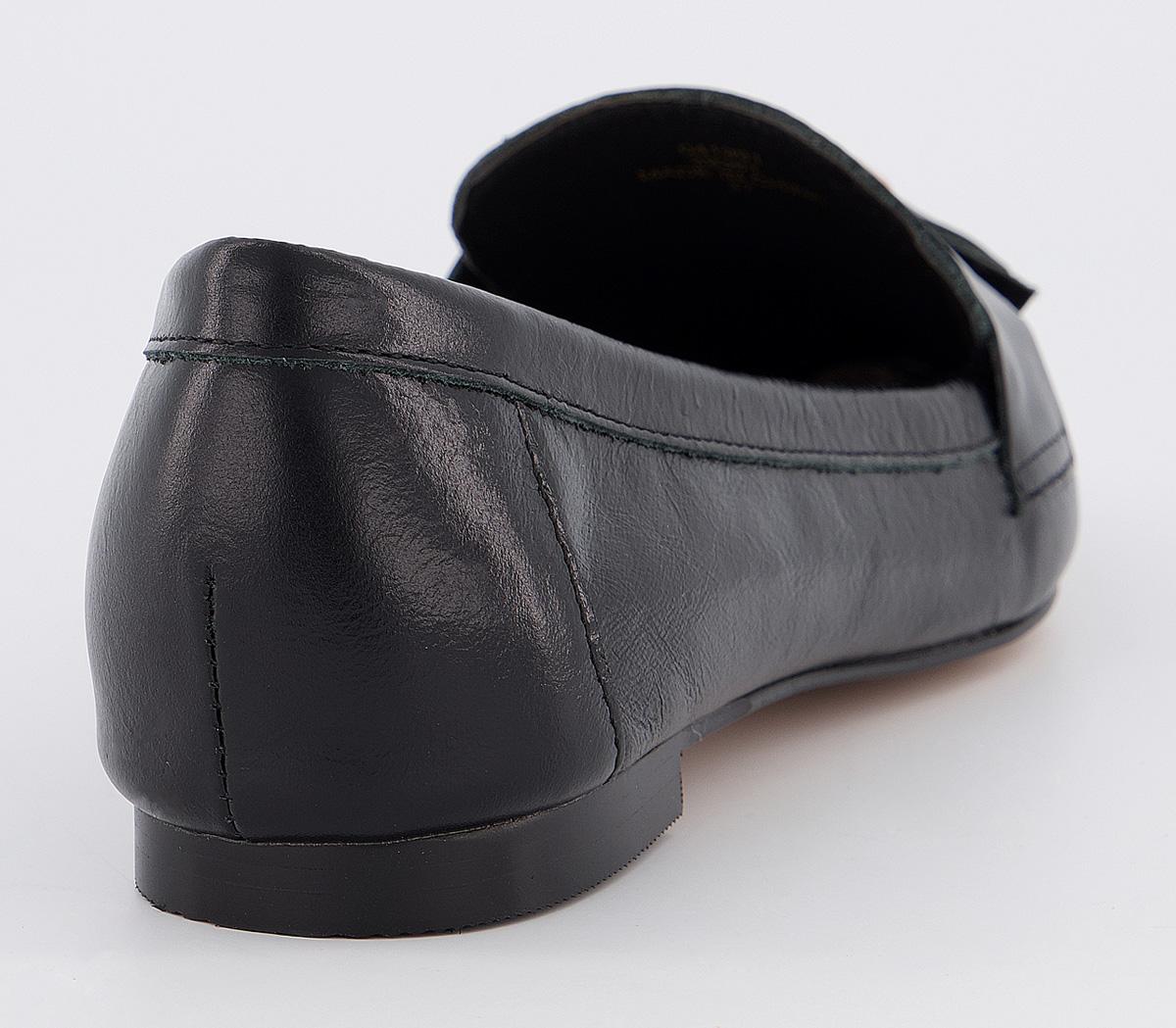 OFFICE Fib Pointed Tassel Loafers OFFICE Fib Pointed Tassel Loafers Black Leather
